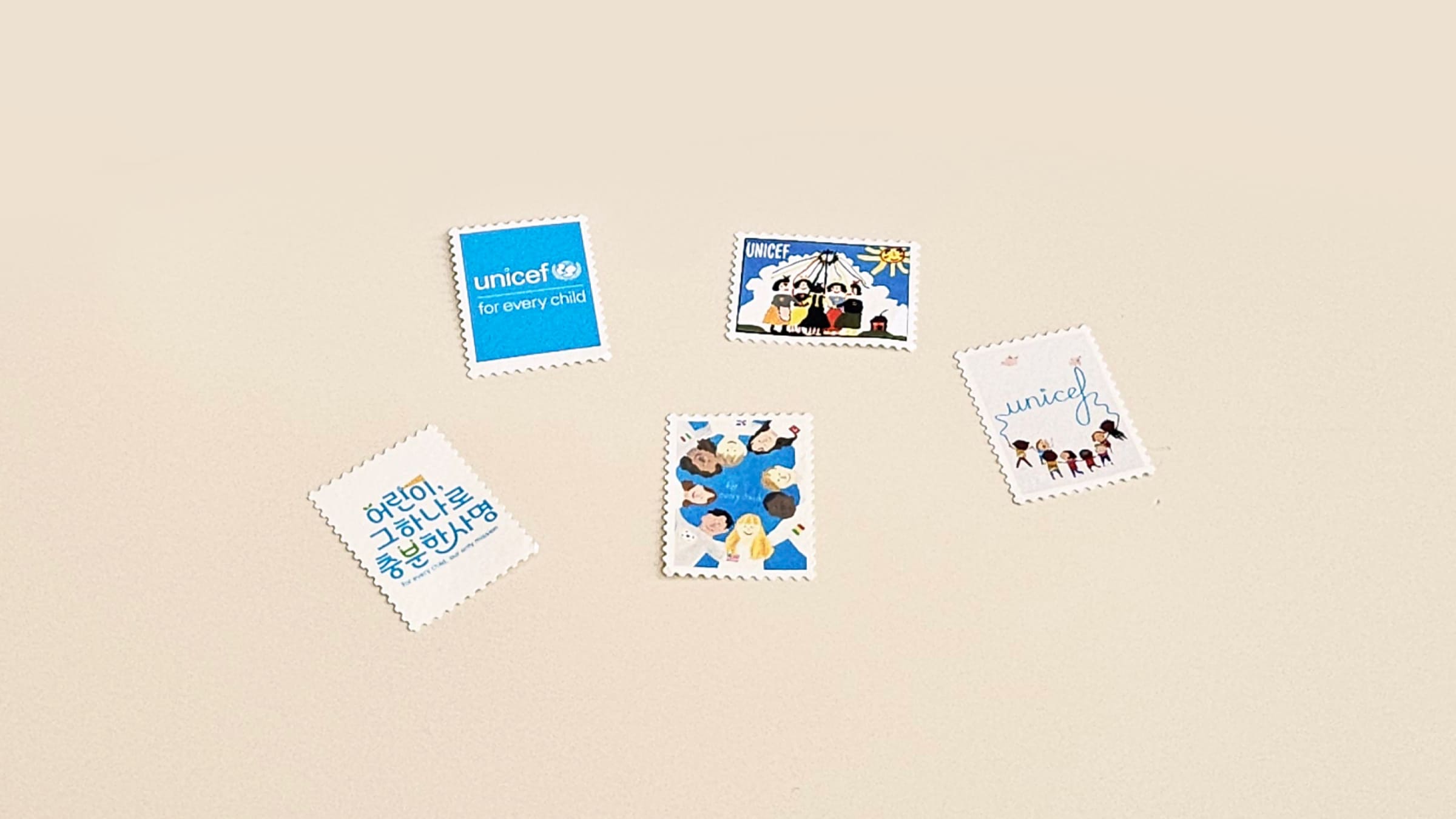 엽서북 액자 유니세프 씰